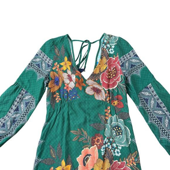 Farm Rio x Anthropologie Verdor Maxi Dress Green Floral - Picture 5 of 11